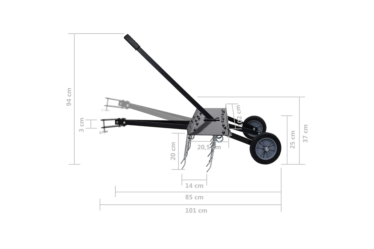 vidaXL 147891 Scarifier For Ride-on Mower 100cm-9