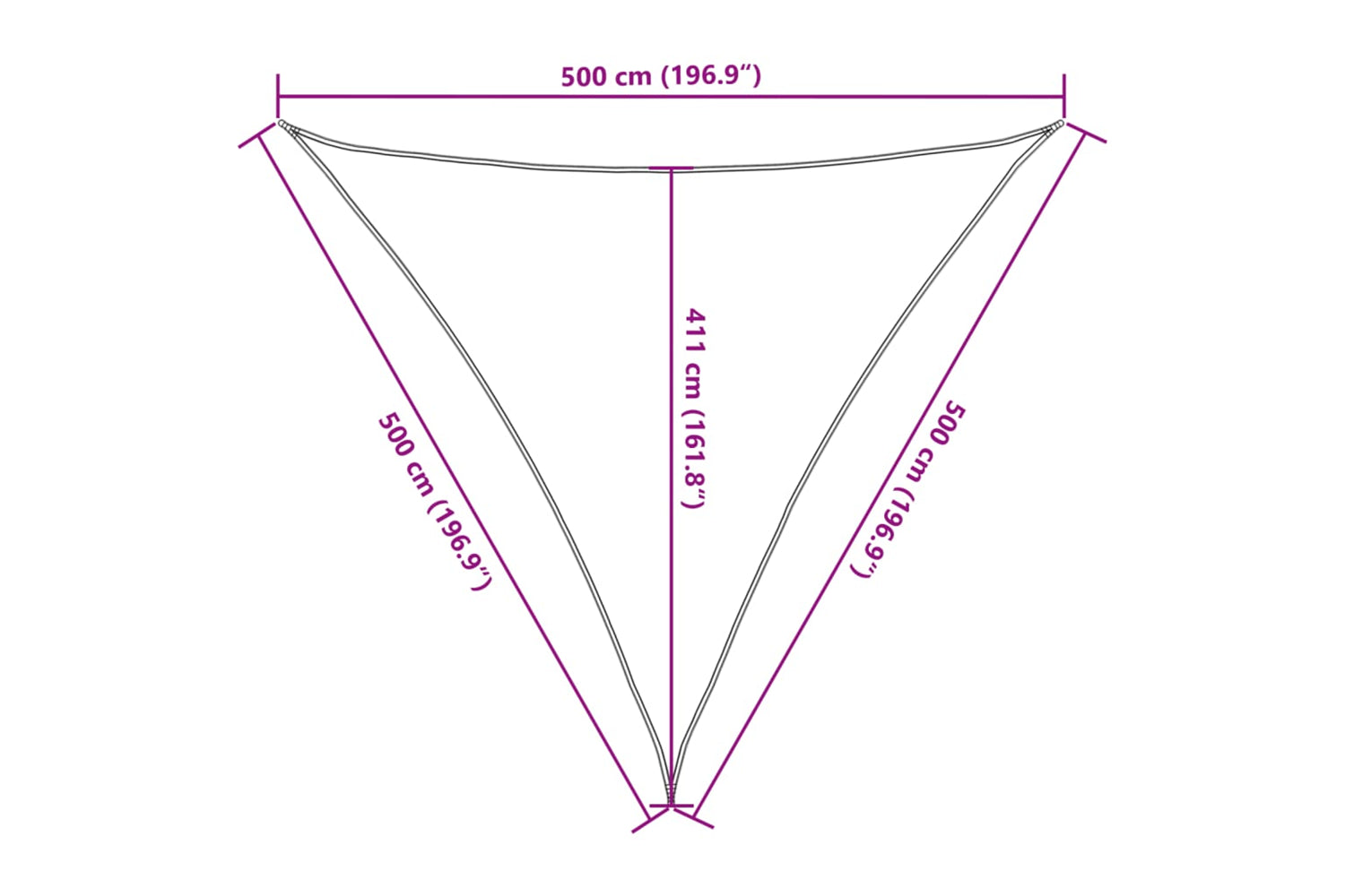 vidaXL 311757 Sunshade Sail 160 G/mÂ² Black 5x5x5 M Hdpe-9