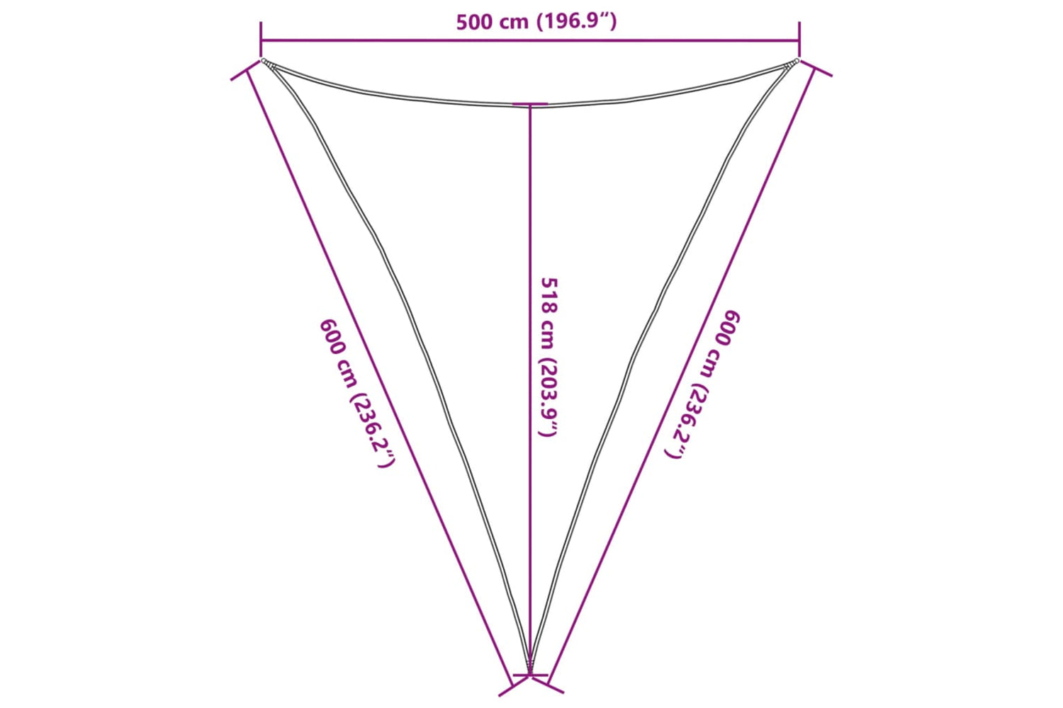 vidaXL 311483 Sunshade Sail 160 G/mÂ² Dark Green 5x6x6 M Hdpe-9