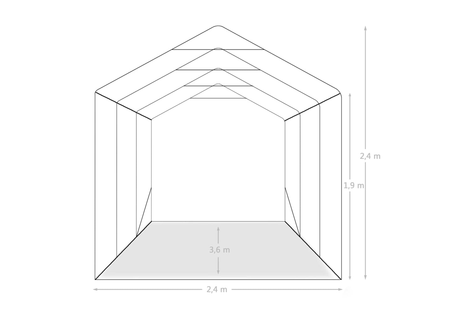 Vidaxl 3056432 Garage Tent Pvc 2.4x3.6 M Green-9