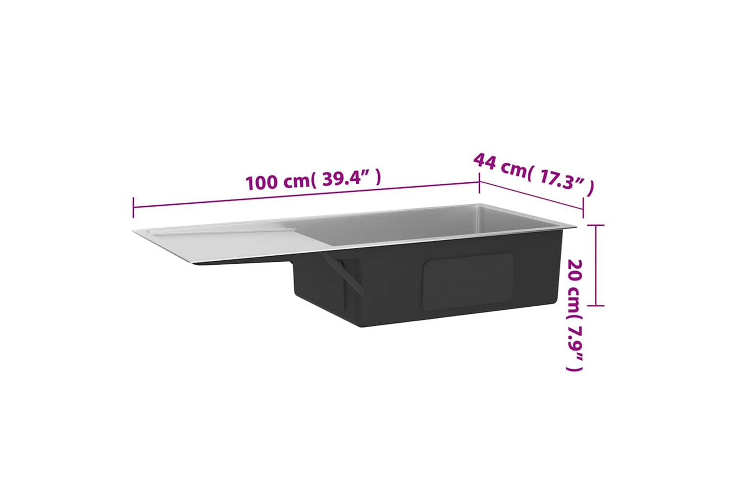 Vidaxl 51526 Handmade Kitchen Sink Stainless Steel-9