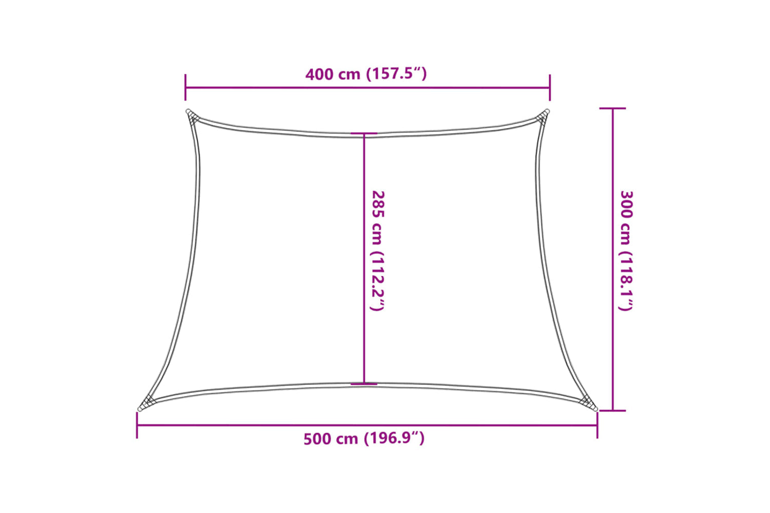 vidaXL 311160 Sunshade Sail 160 G/mÂ² Beige 4/5x3 M Hdpe-9