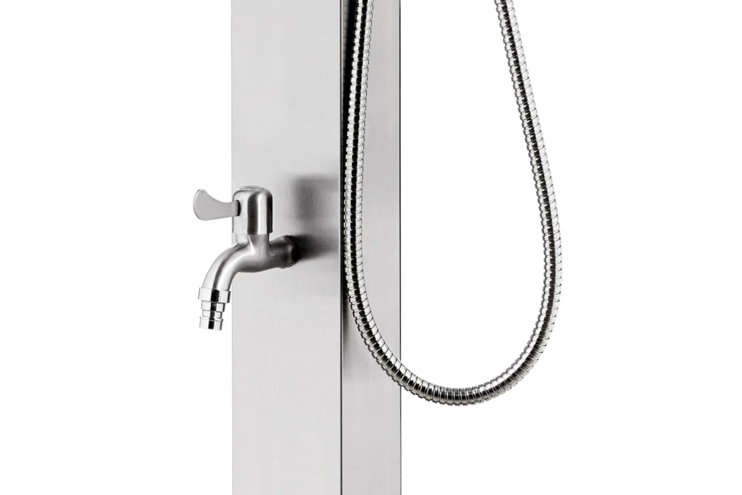 vidaXL 3070787 Garden Shower With Brown Base 225cm Stainless Steel-10