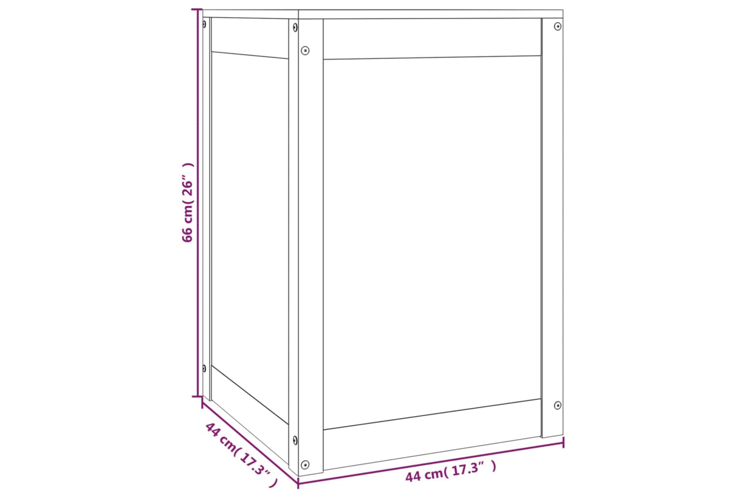 vidaXL 823564 Laundry Box 44x44x66cm Solid Wood Pine-9