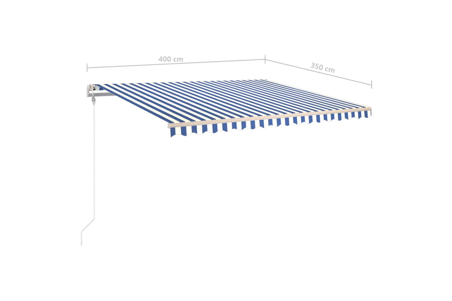 Vidaxl 3070021 Manual Retractable Awning With Led 4x3.5 M Blue And White-10