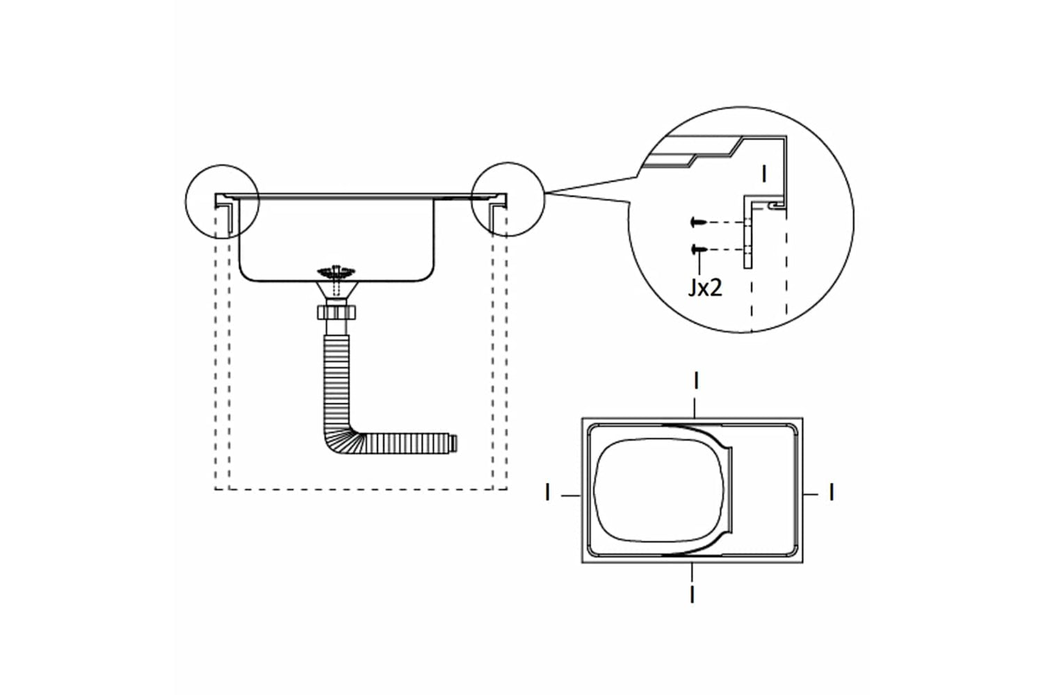 Vidaxl 147236 Kitchen Sink With Drainer Set Silver 1000x500x155 Mm Stainless Steel-9