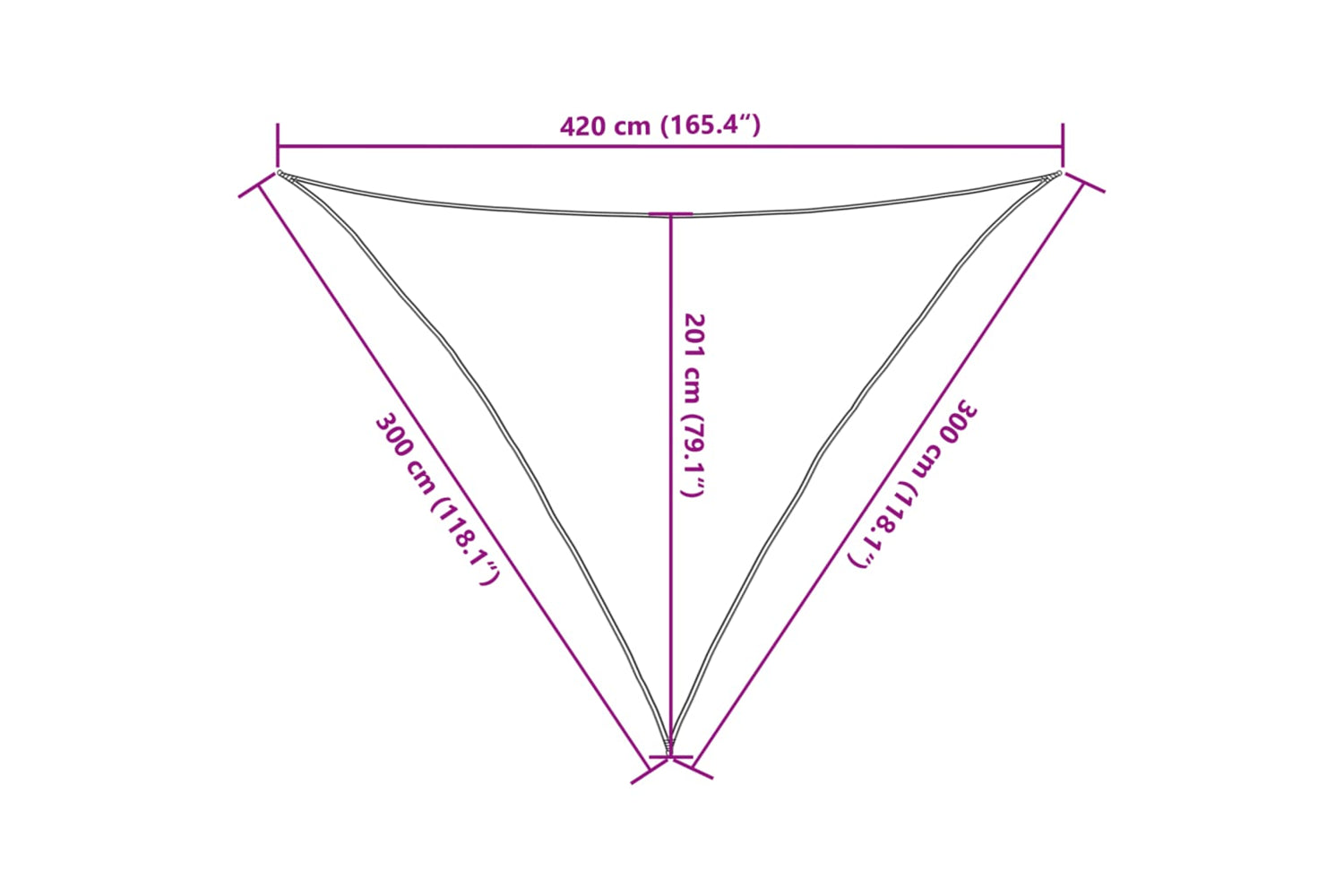 vidaXL 311199 Sunshade Sail 160 G/mÂ² Cream 3x3x4.2 M Hdpe-9