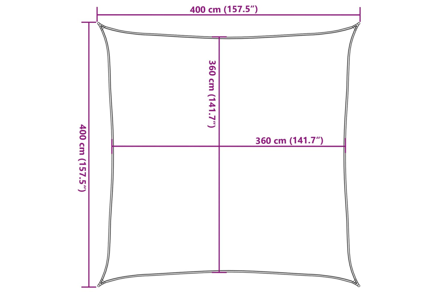 vidaXL 311166 Sunshade Sail 160 G/mÂ² Cream 4x4 M Hdpe-9
