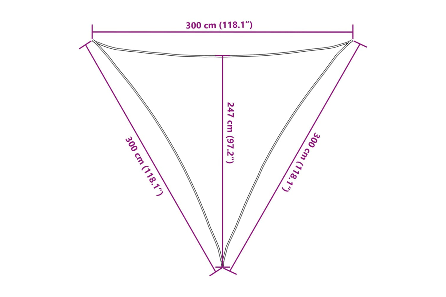 vidaXL 311142 Sunshade Sail 160 G/mÂ² Beige 3x3x3 M Hdpe-9