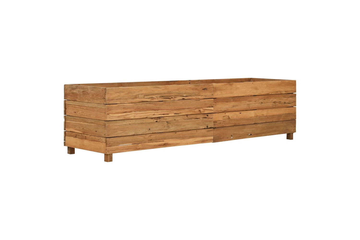vidaXL Raised Bed 150x40x38cm Recycled Teak Wood And Steel-10