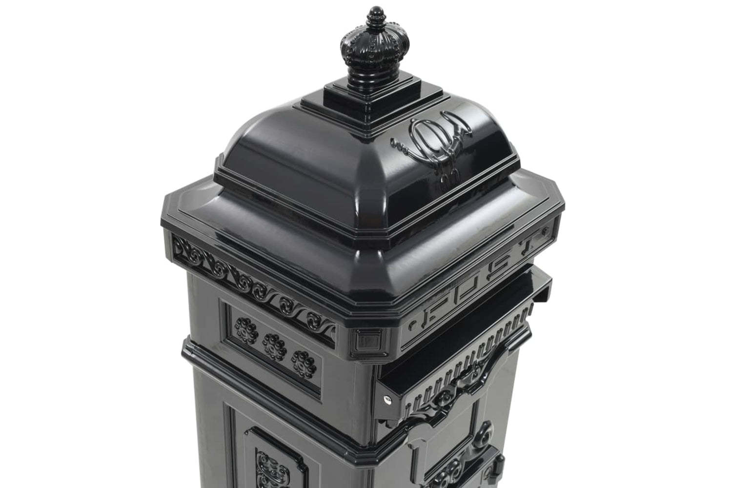 Vidaxl 43888 Pillar Letterbox Aluminium Vintage Style Rustproof Black-9