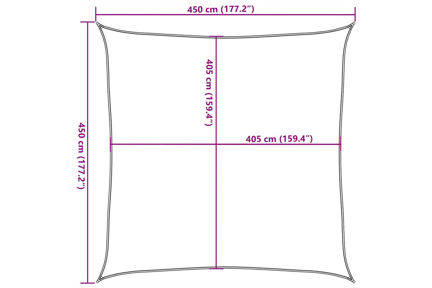 vidaXL 311607 Sunshade Sail 160 G/mÂ² Red 4.5x4.5 M Hdpe-9