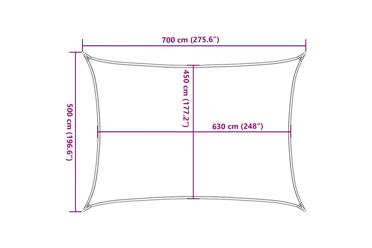 vidaXL 311247 Sunshade Sail 160 G/mÂ² White 5x7 M Hdpe-9