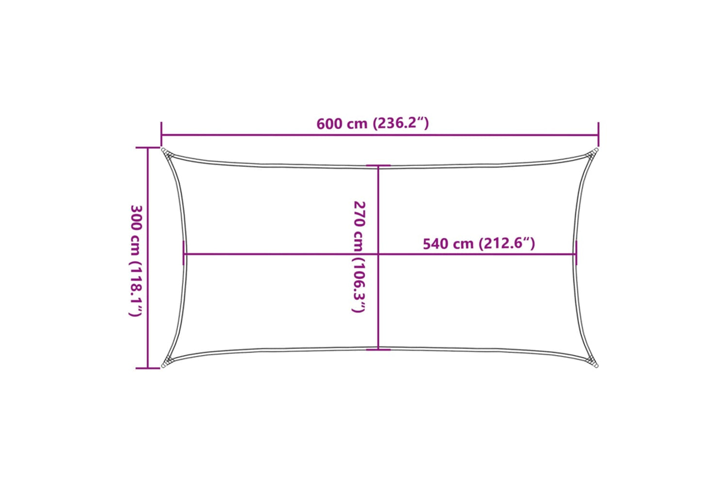 vidaXL 311240 Sunshade Sail 160 G/mÂ² White 3x6 M Hdpe-9
