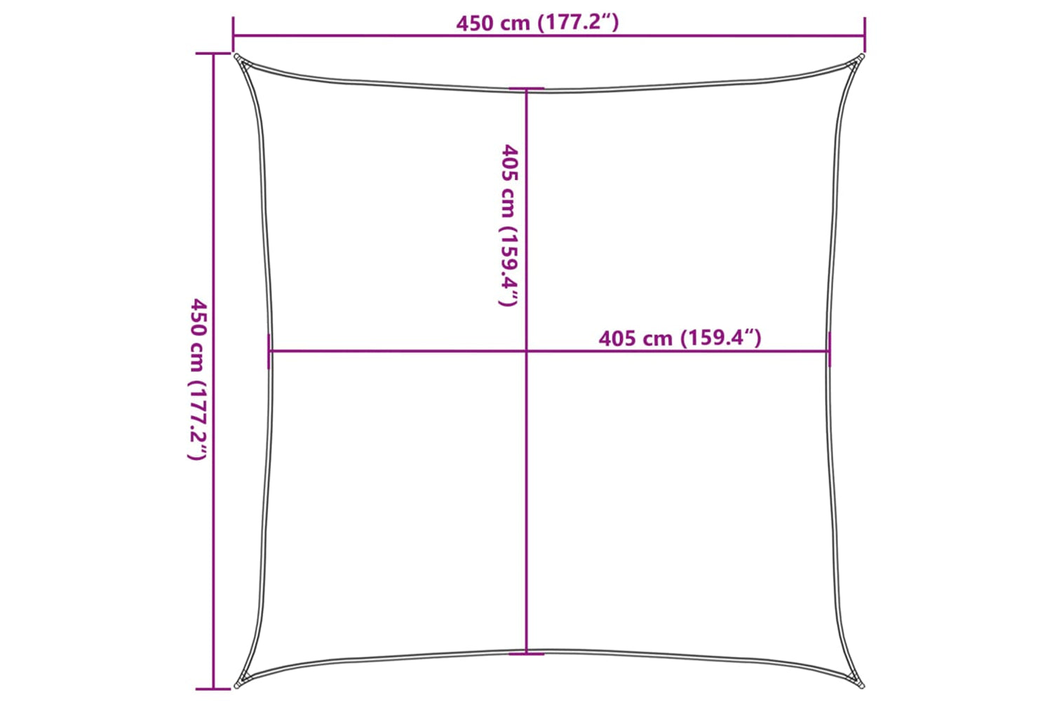 vidaXL 311277 Sunshade Sail 160 G/mÂ² Light Green 4.5x4.5 M Hdpe-9