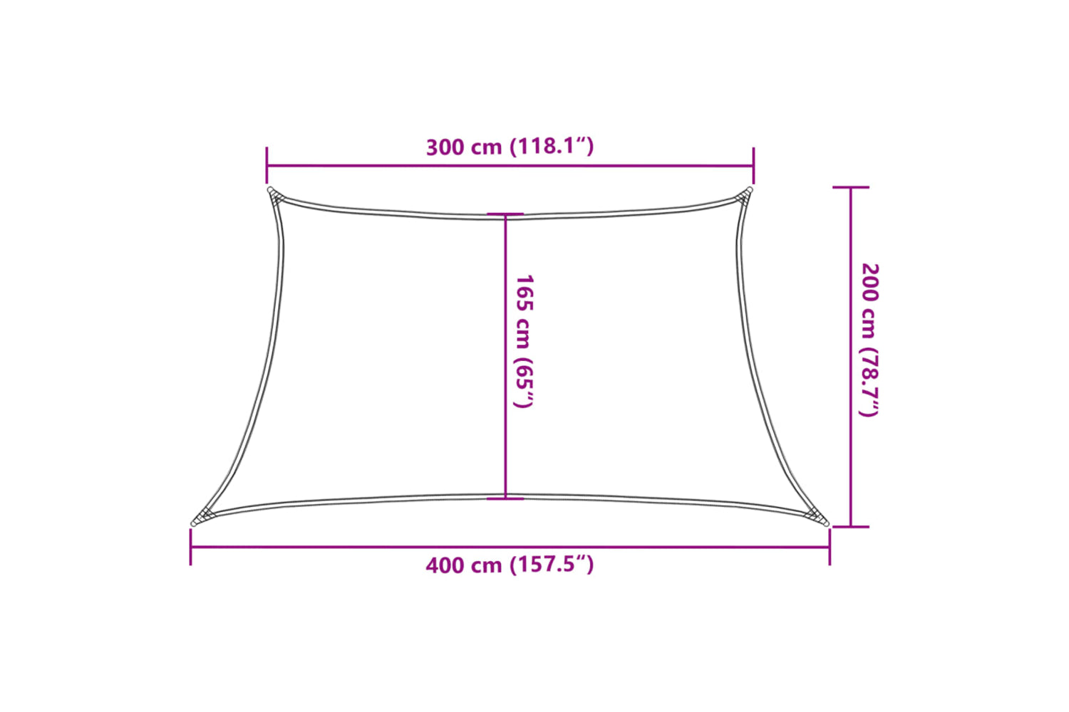 vidaXL 311598 Sunshade Sail 160 G/mÂ² Yellow 3/4x2 M Hdpe-9