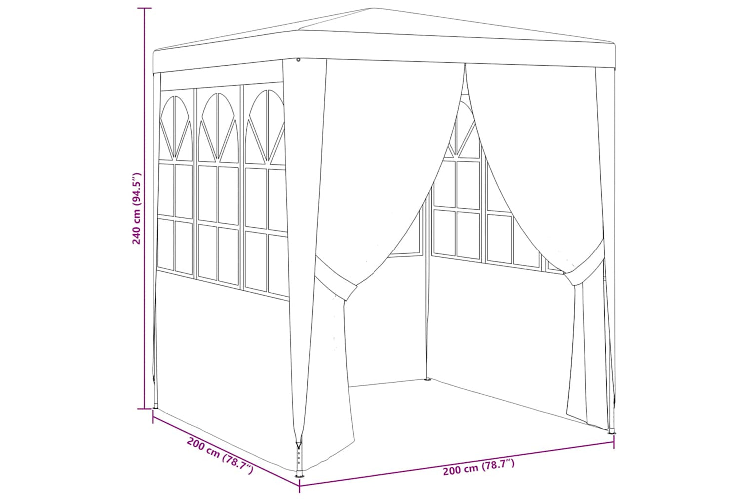 Vidaxl 48532 Professional Party Tent With Side Walls 2x2 M Green 90 G/m?-9