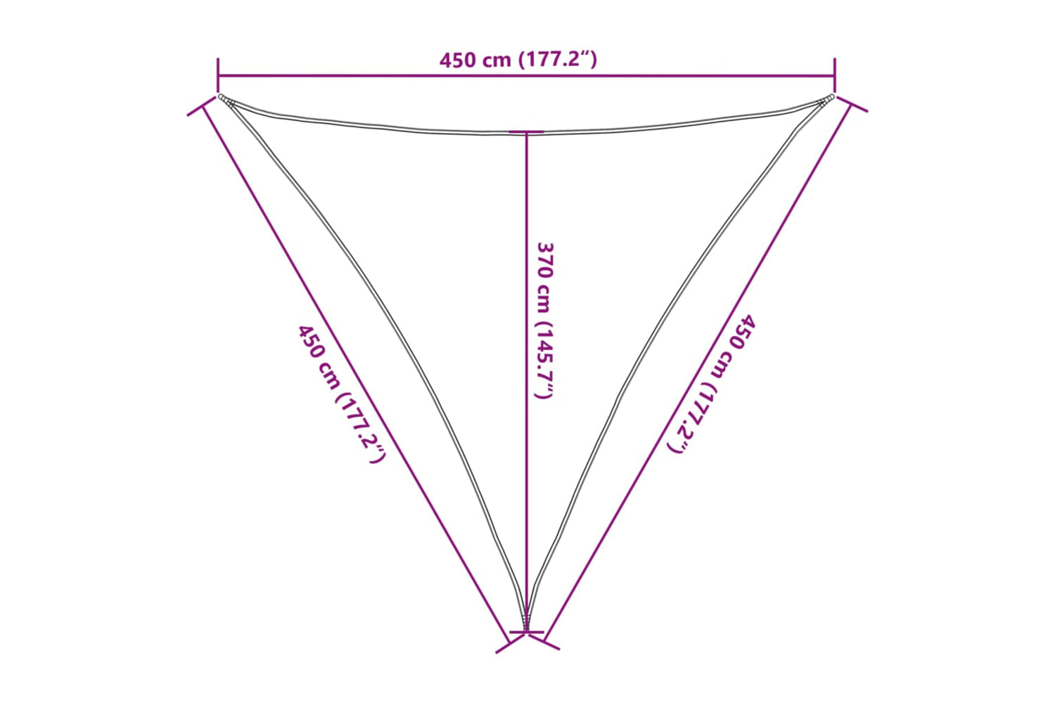 vidaXL 311480 Sunshade Sail 160 G/mÂ² Dark Green 4.5x4.5x4.5 M Hdpe-9