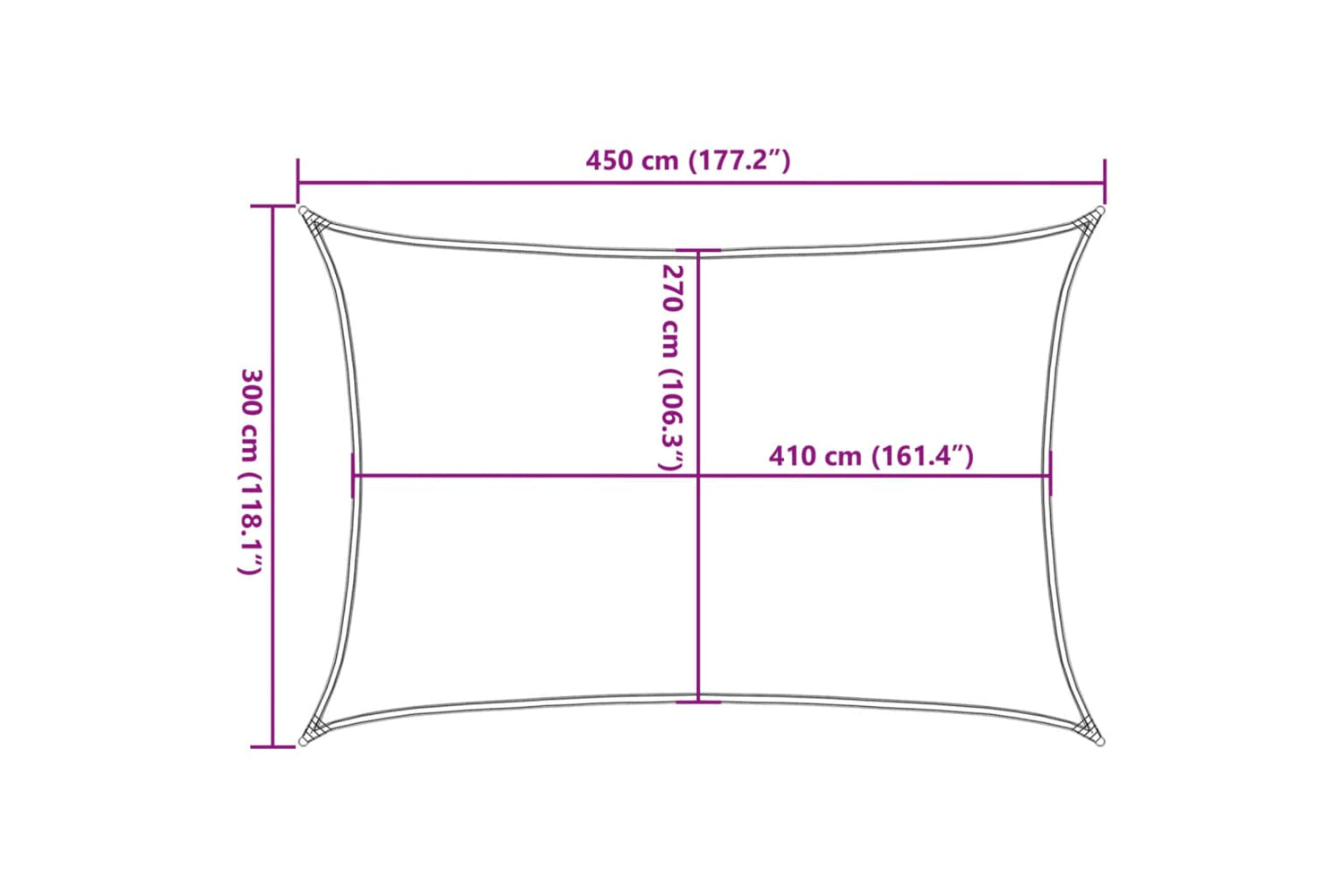 vidaXL 311183 Sunshade Sail 160 G/mÂ² Cream 3x4.5 M Hdpe-9