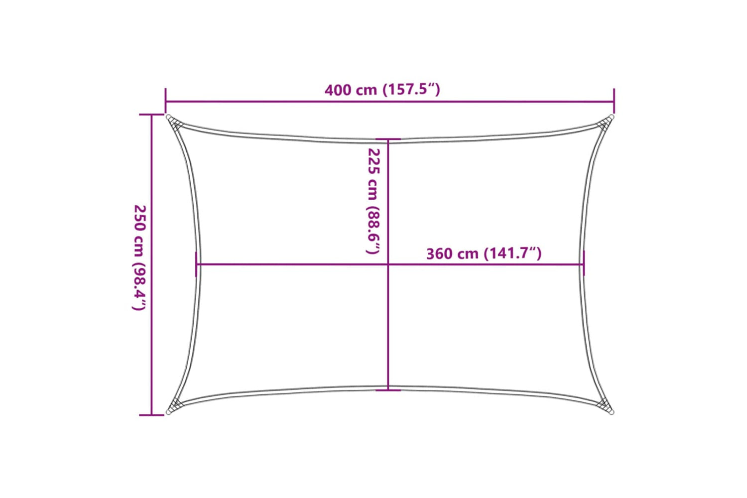 vidaXL 311179 Sunshade Sail 160 G/mÂ² Cream 2.5x4 M Hdpe-9
