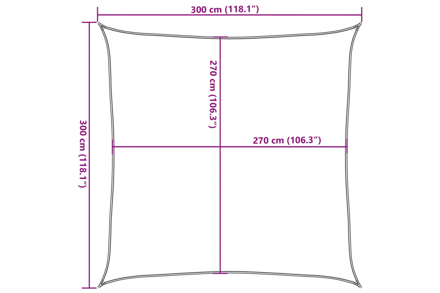 vidaXL 311164 Sunshade Sail 160 G/mÂ² Cream 3x3 M Hdpe-9