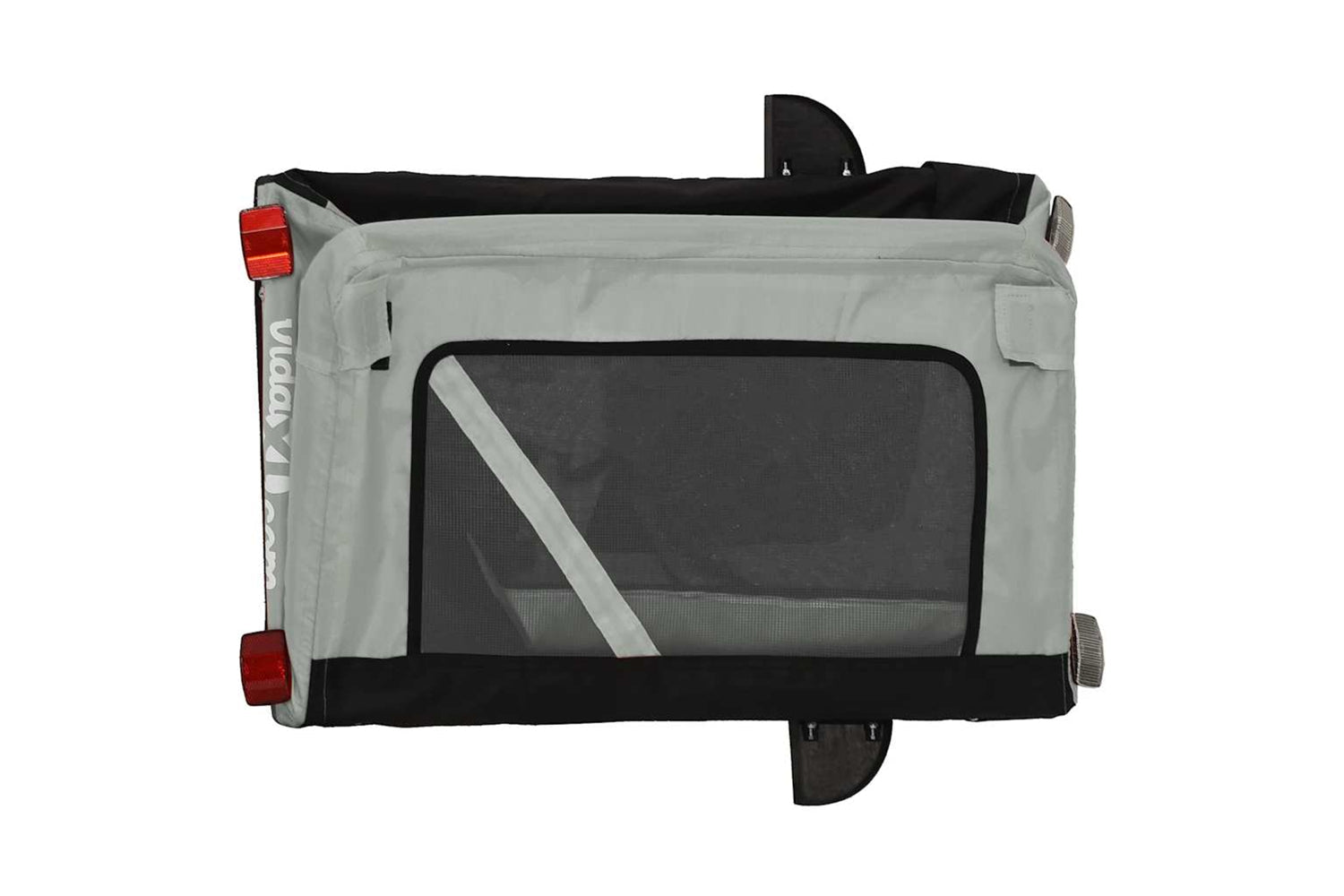 Vidaxl 93937 Pet Bike Trailer Grey And Black Oxford Fabric And Iron-9