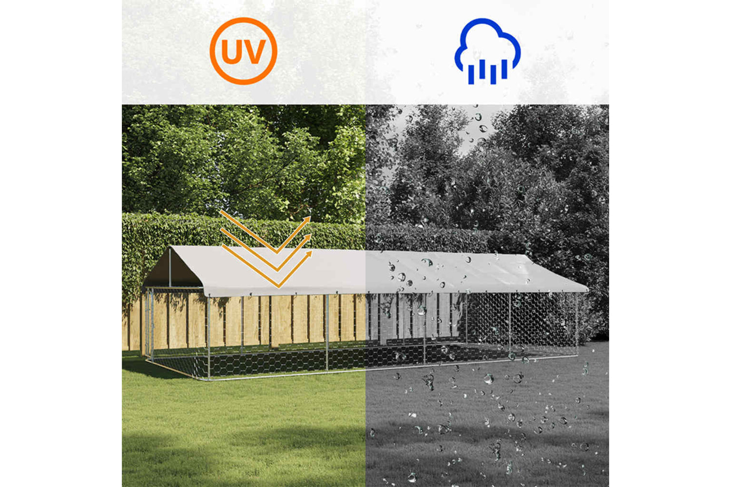 Vidaxl Outdoor Dog Kennel With Roof 600x300x150 Cm-9