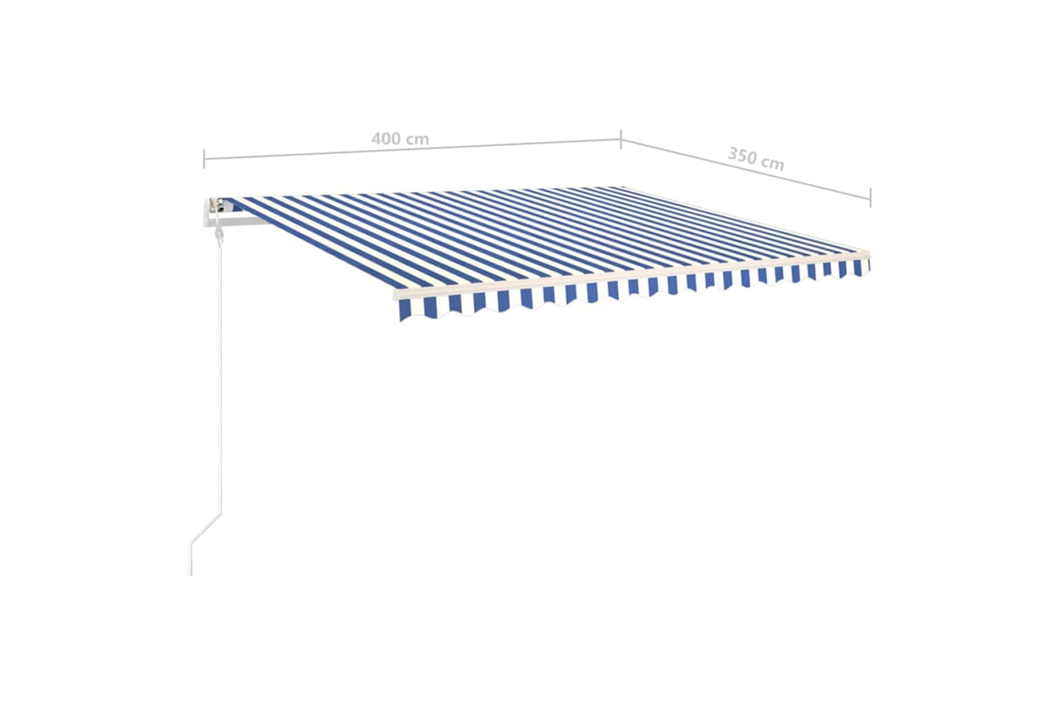 Vidaxl 3070016 Manual Retractable Awning With Posts 4x3.5 M Blue And White-10