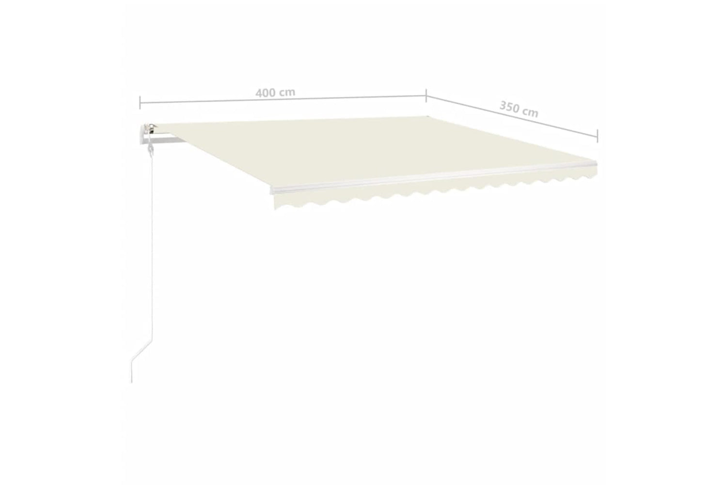Vidaxl 3070017 Manual Retractable Awning With Posts 4x3.5 M Cream-10