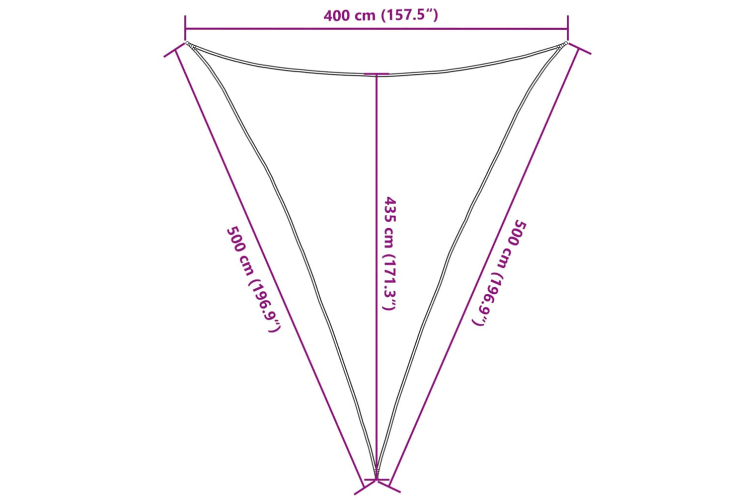 vidaXL 311756 Sunshade Sail 160 G/mÂ² Black 4x5x5 M Hdpe-9