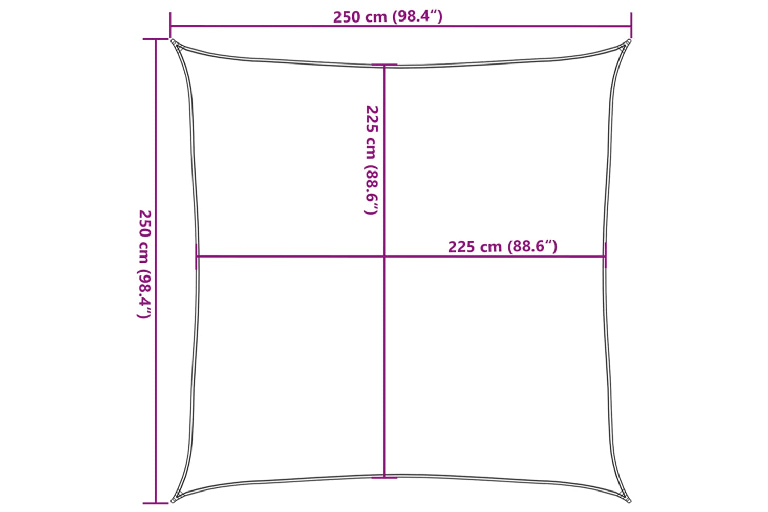 vidaXL 311768 Sunshade Sail 160 G/mÂ² Brown 2.5x2.5 M Hdpe-9
