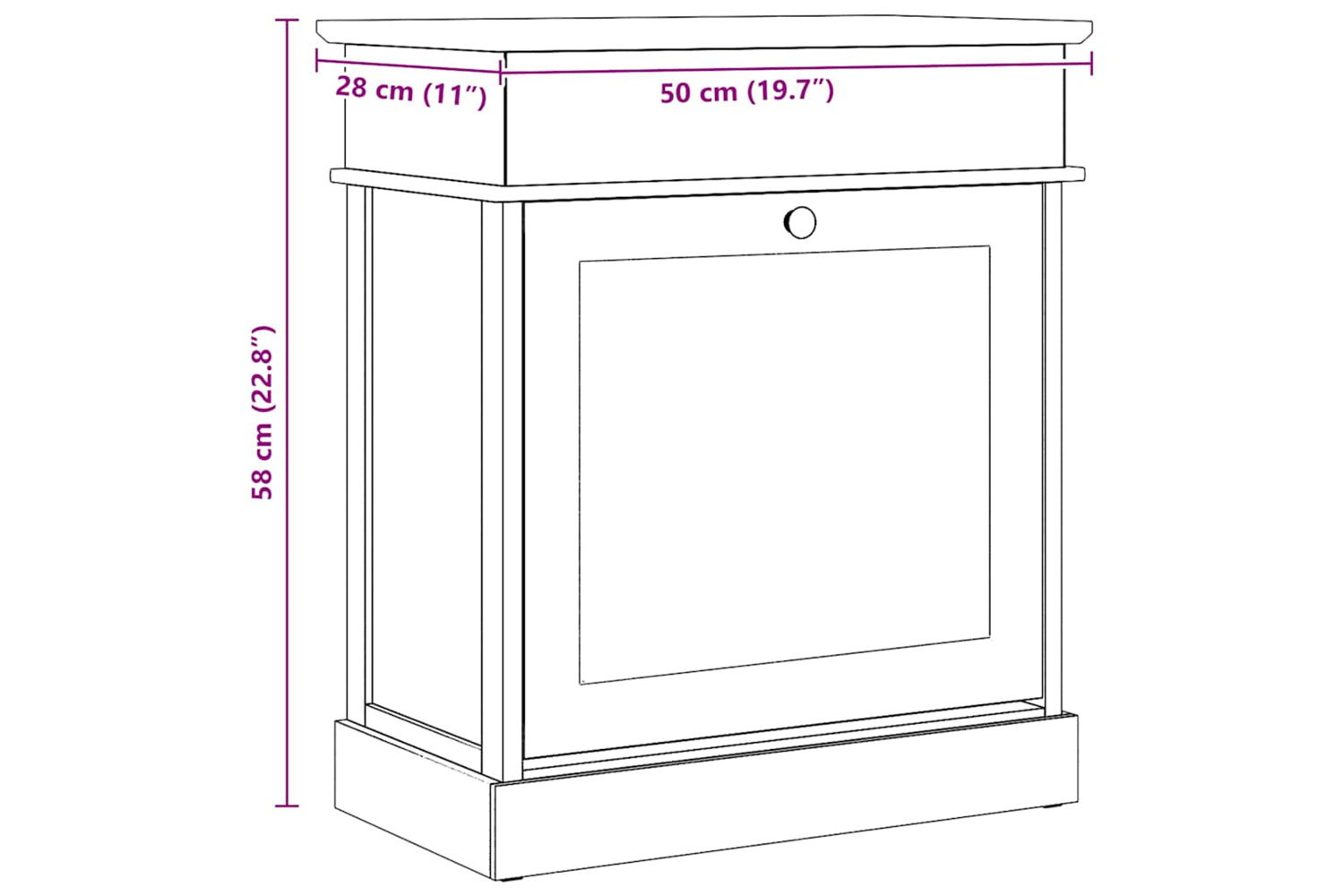 vidaXL 284085 Shoe Cabinet White 50x28x58cm Paulownia Wood-9