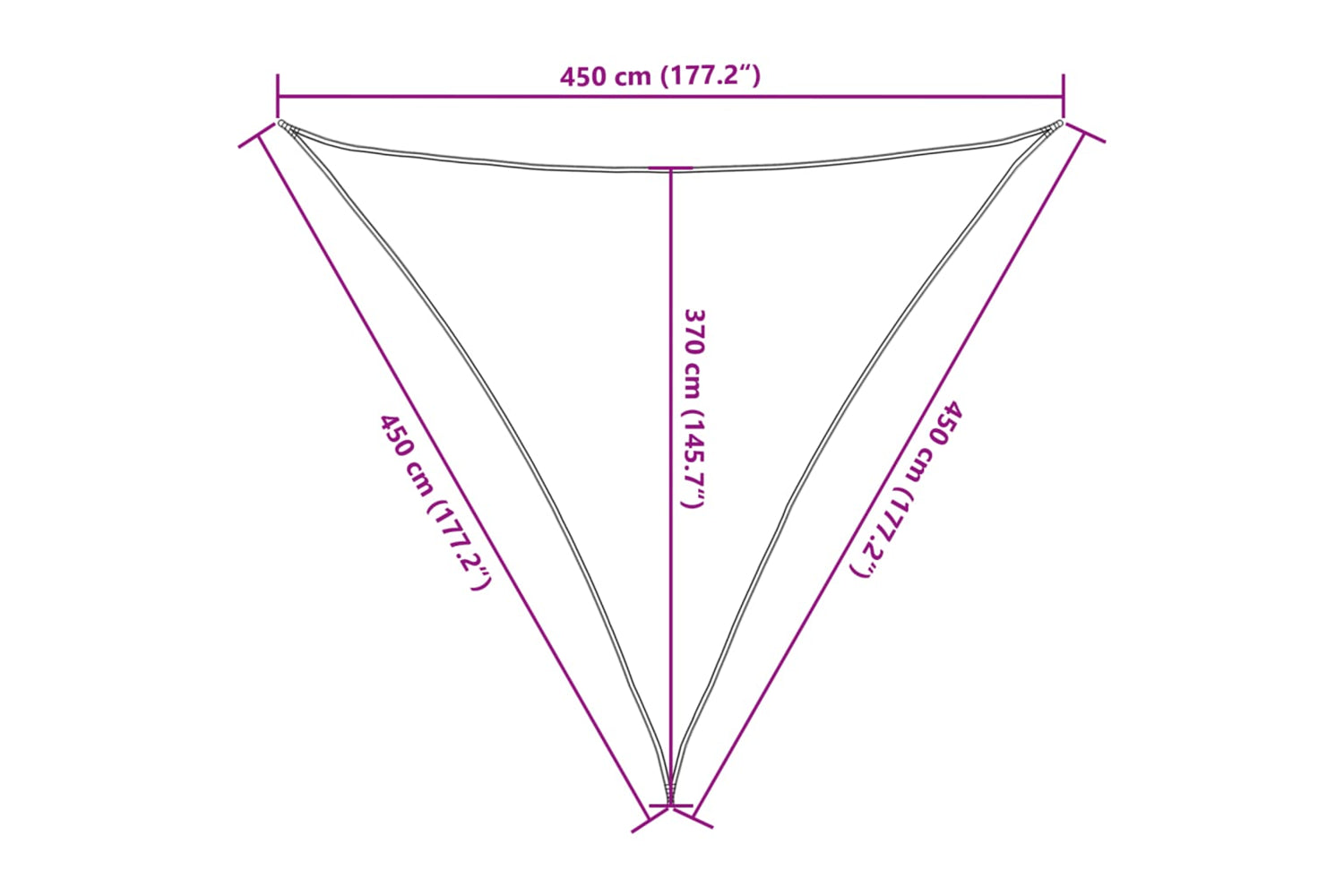vidaXL 311150 Sunshade Sail 160 G/mÂ² Beige 4.5x4.5x4.5 M Hdpe-9