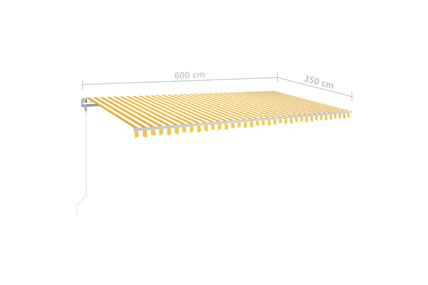 Vidaxl 3070083 Manual Retractable Awning With Led 6x3.5 M Yellow And White-10