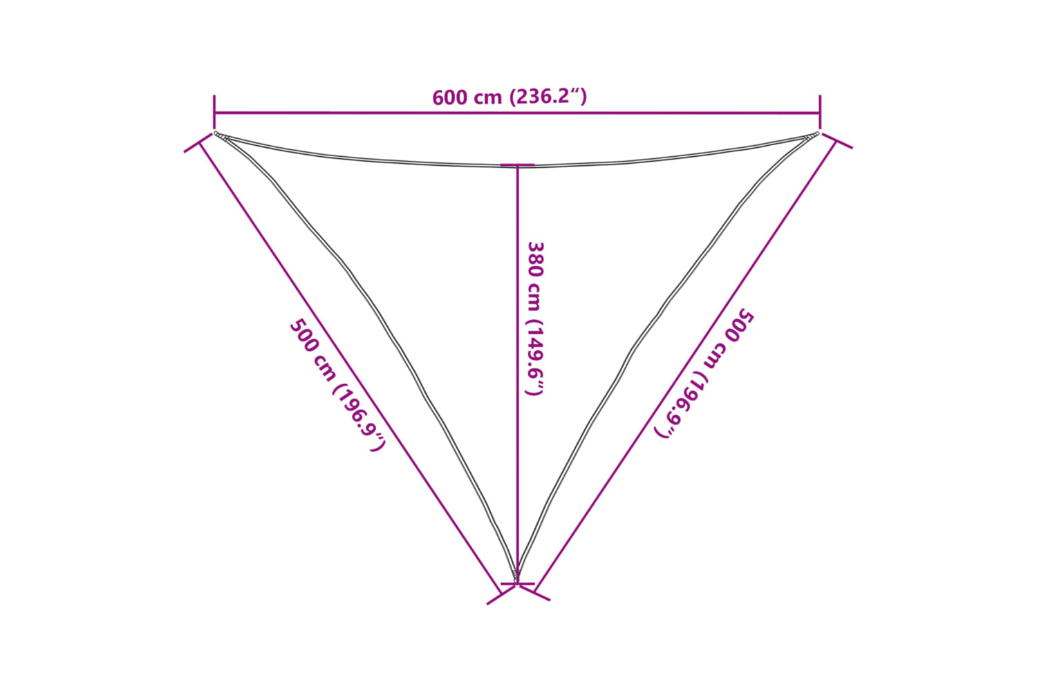 vidaXL 311100 Sunshade Sail 160 G/mÂ² Anthracite 5x5x6 M Hdpe-9