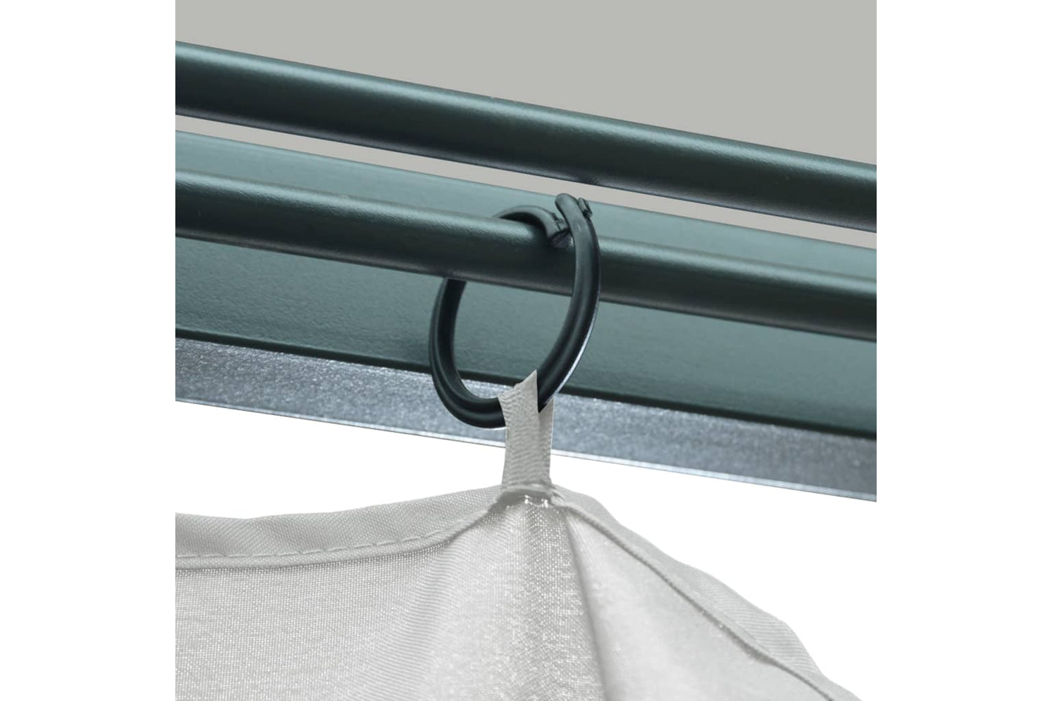 Vidaxl 3070332 Gazebo With Curtain&led String Lights 3x3 M Cream Aluminium-9