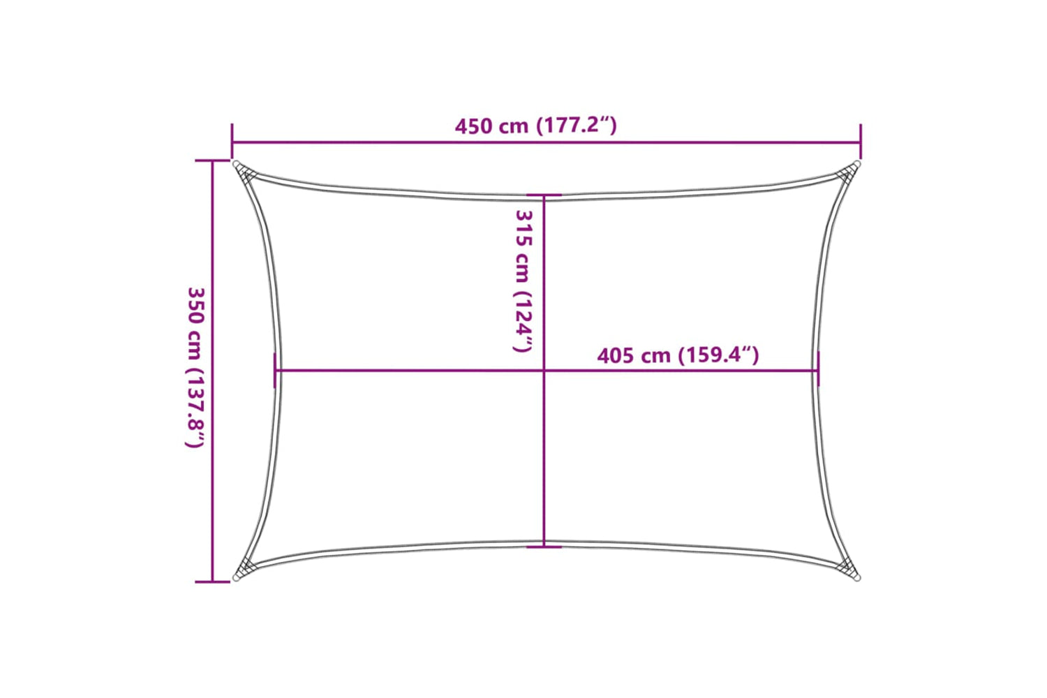 vidaXL 311461 Sunshade Sail 160 G/mÂ² Dark Green 3.5x4.5 M Hdpe-9