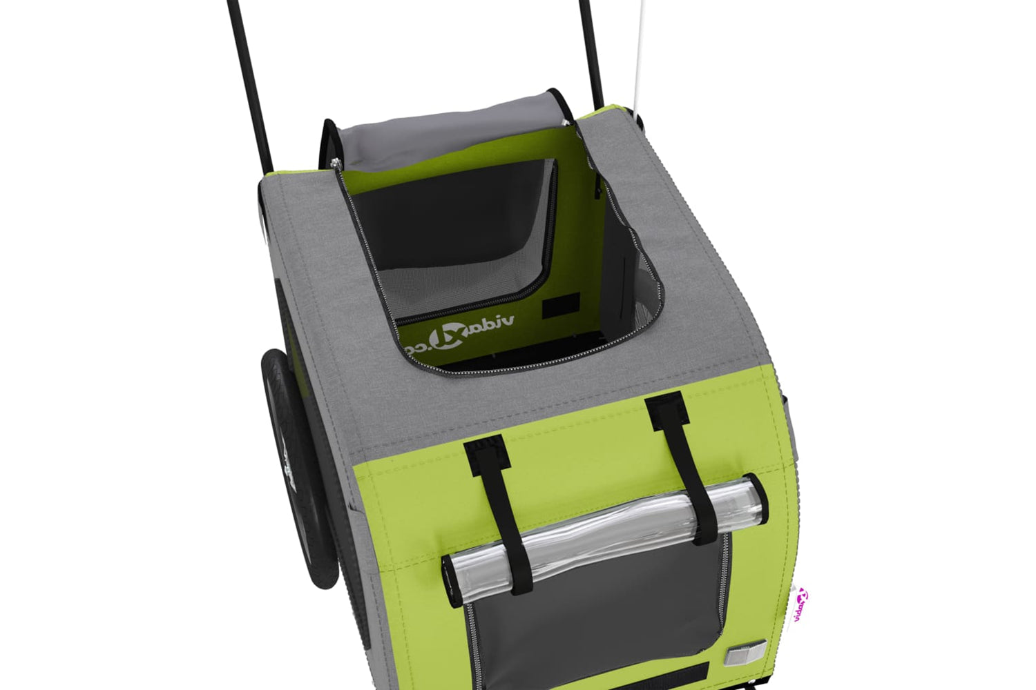 Vidaxl 93857 Pet Bike Trailer Green And Grey Oxford Fabric And Iron-9