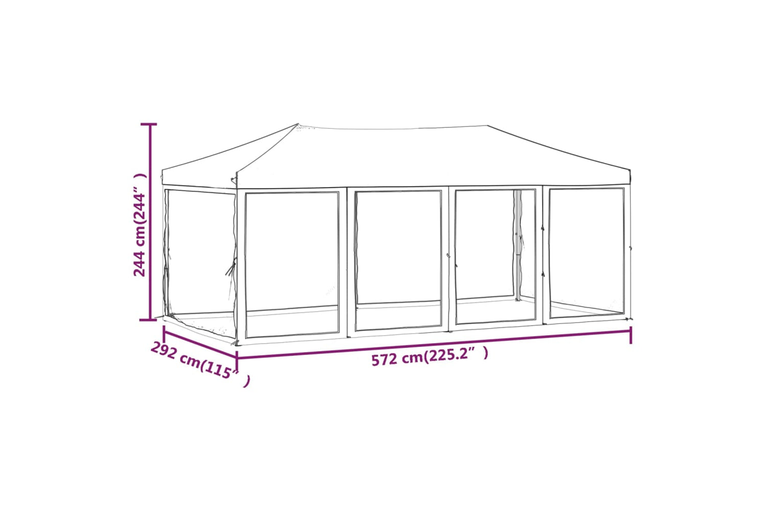 Vidaxl Folding Party Tent With Sidewalls Anthracite 3x6 M-9
