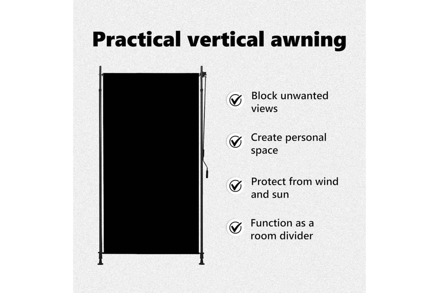 Vidaxl Outdoor Roller Blind 120x270 Cm Anthracite-10
