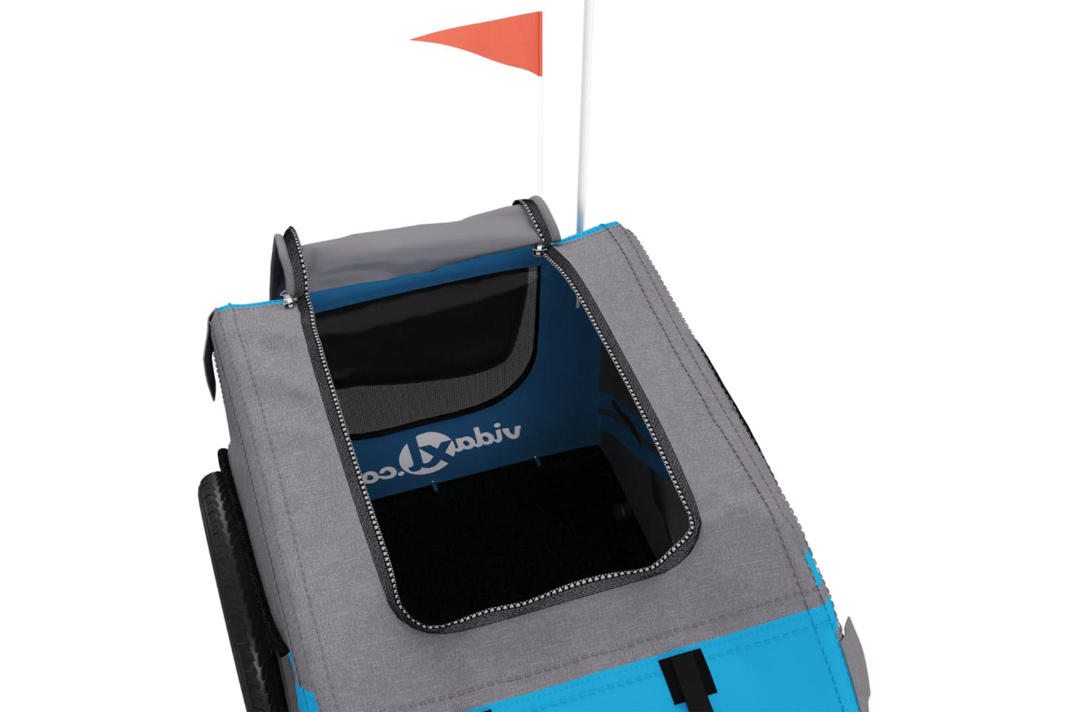 Vidaxl 93883 Pet Bike Trailer Blue And Grey Oxford Fabric And Iron-9