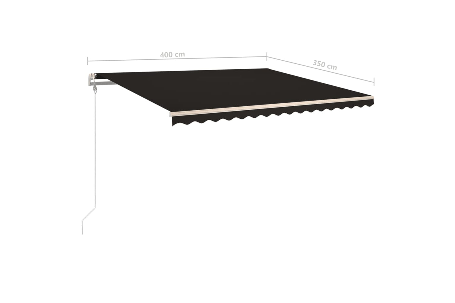 Vidaxl 3070024 Manual Retractable Awning With Led 4x3.5 M Anthracite-10
