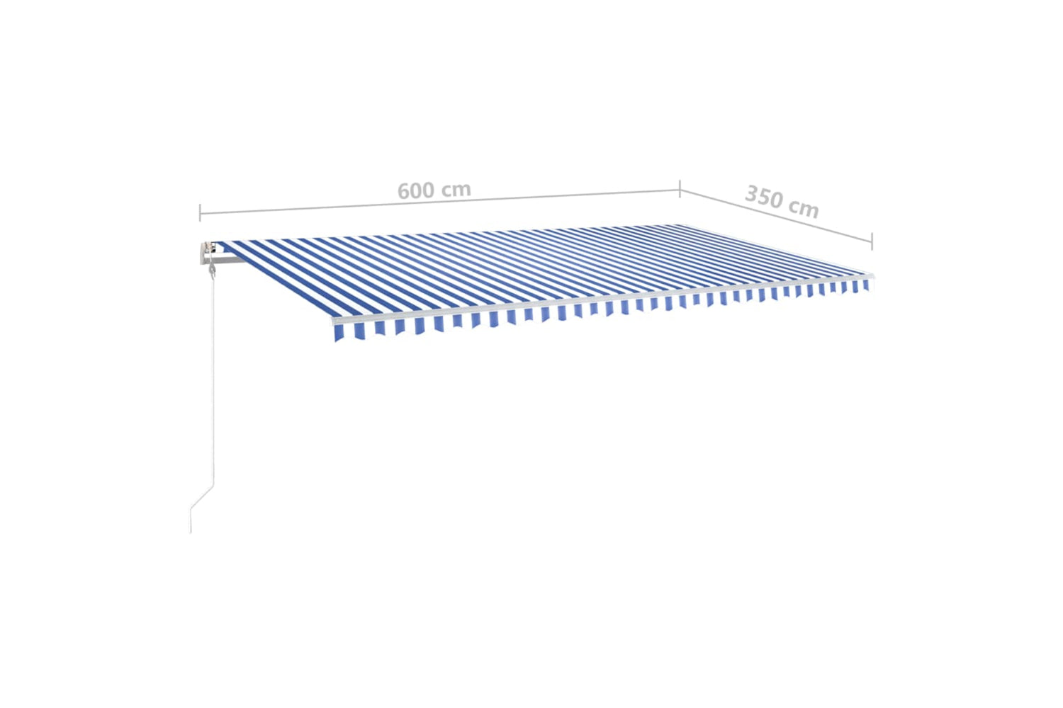 Vidaxl 3070081 Manual Retractable Awning With Led 6x3.5 M Blue And White-10