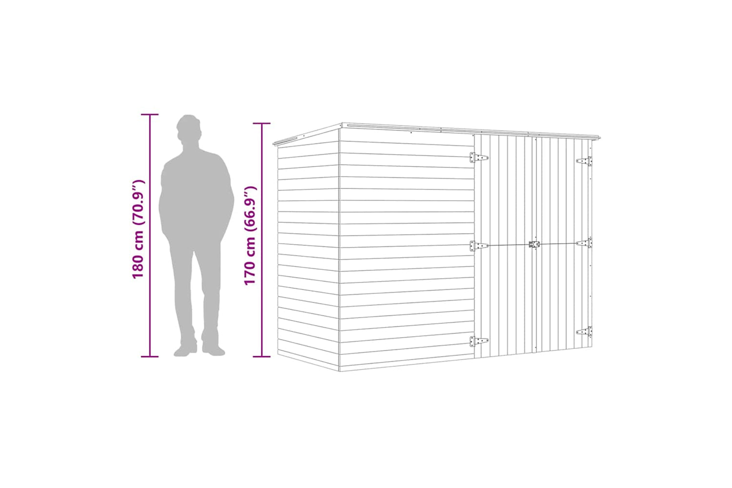 vidaXL 3059875 Garden Bike Shed 232x110x170cm Impregnated Pinewood-9