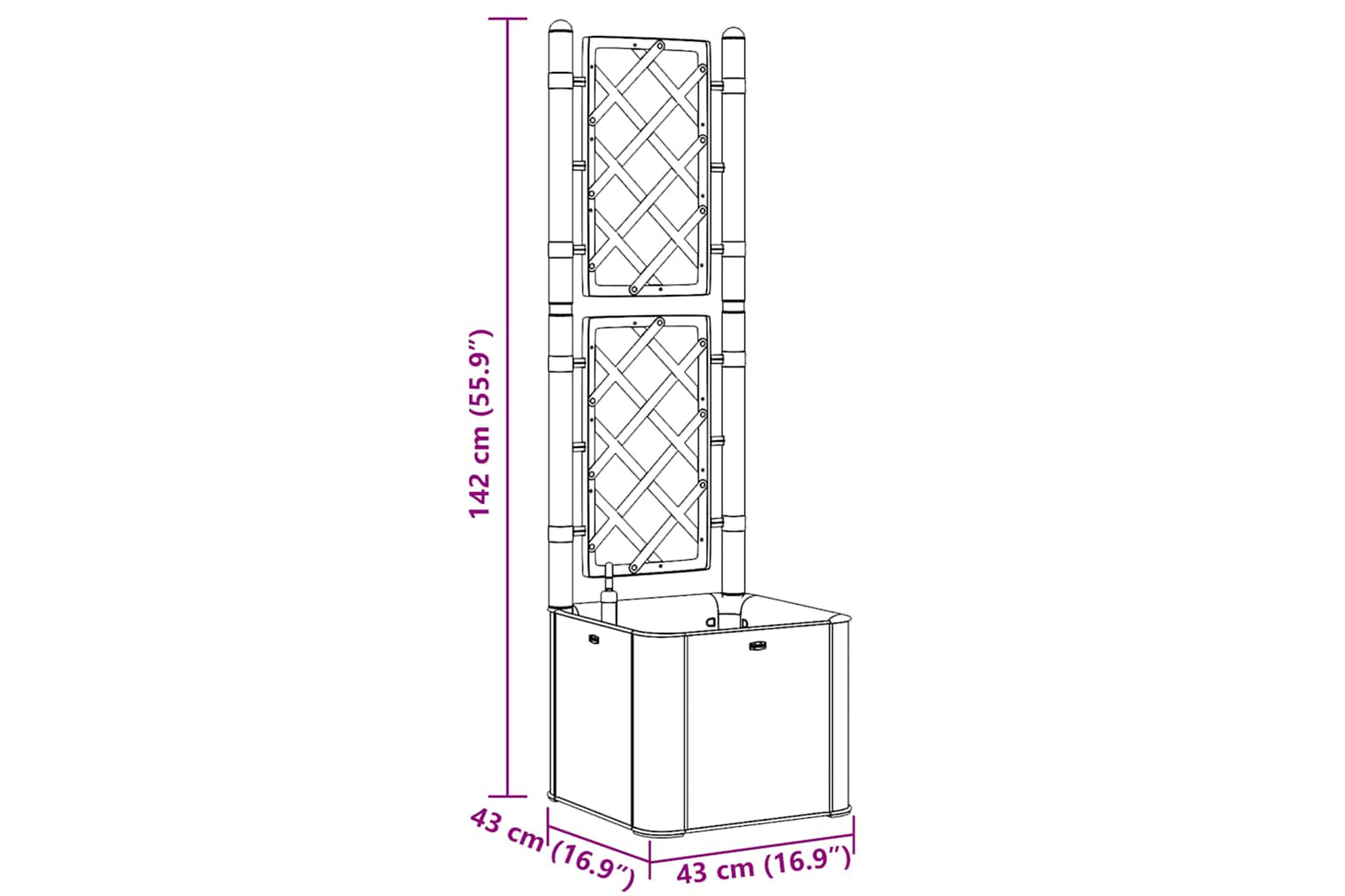 Vidaxl 313965 Garden Raised Bed With Trellis And Self Watering System Anthracite-9