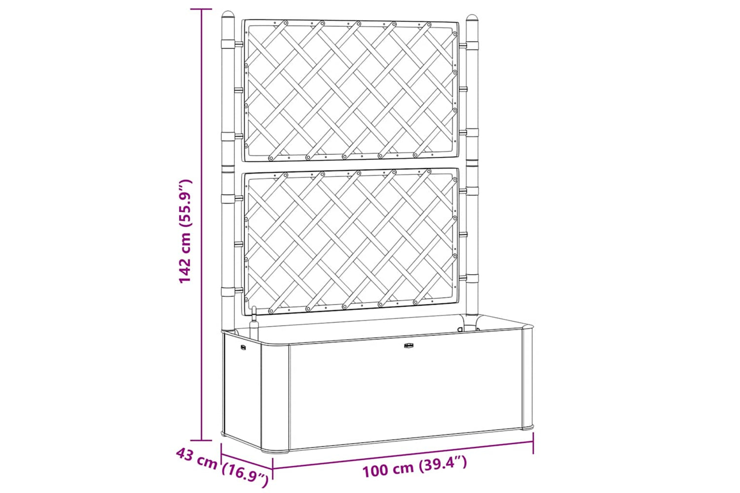 Vidaxl 313968 Garden Raised Bed With Trellis And Self Watering System Mocha-9