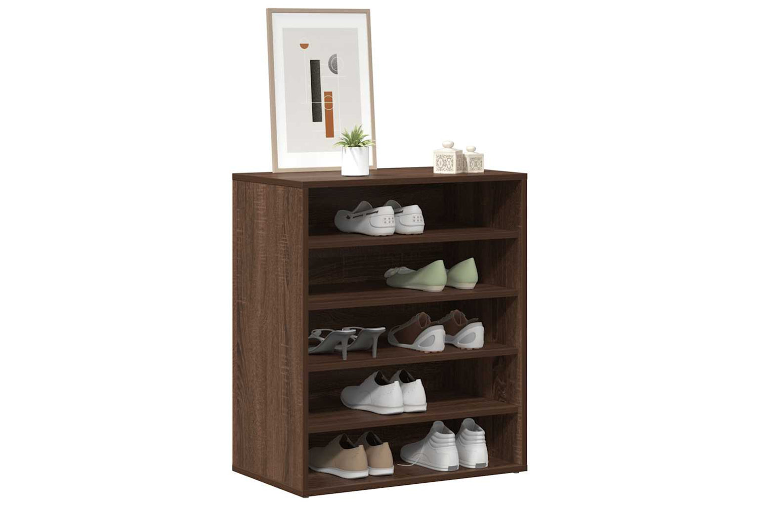 vidaXL 816016 Shoe Cabinet Brown Oak 60x35x70cm Engineered Wood-9