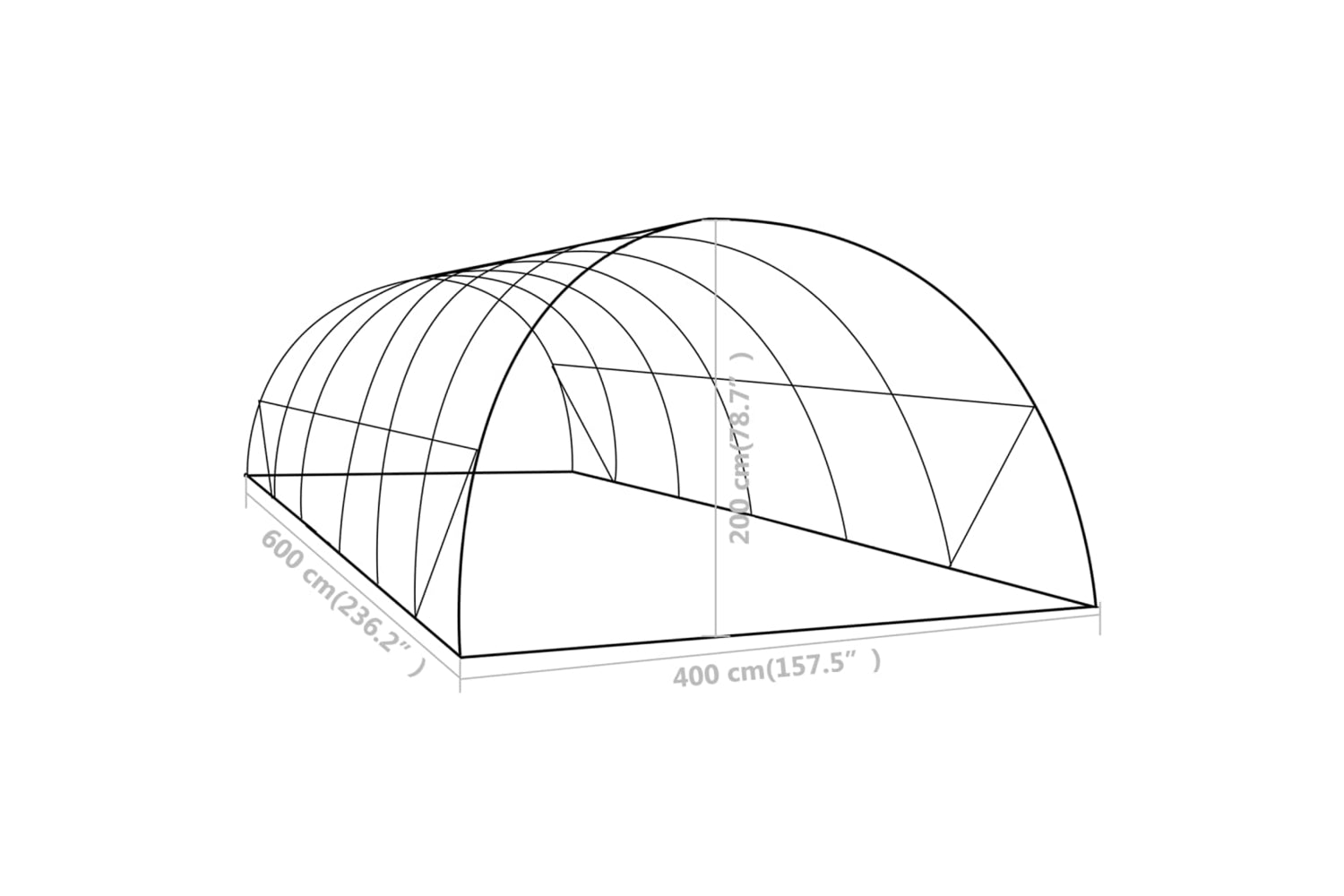vidaXL 48161 Greenhouse 24 mÂ² 6x4x2 M-10