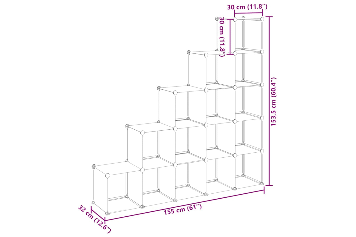 Vidaxl 340549 Storage Cube Organiser With 15 Cubes Transparent Pp-9