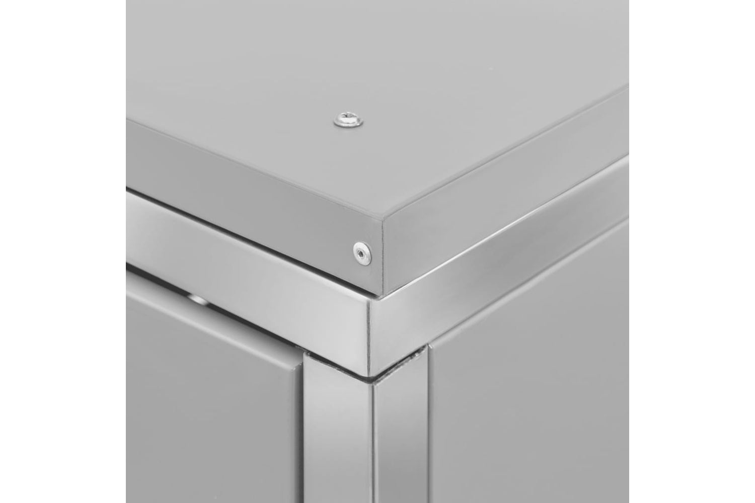 vidaXL Single Wheelie Bin Shed 69x77.5x112.5cm Stainless Steel-9